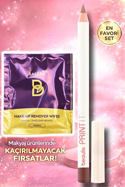 GRATİS 104 Caramel Dudak Kalemi & Makyaj Temizleme Mendili Seti 2'li Set