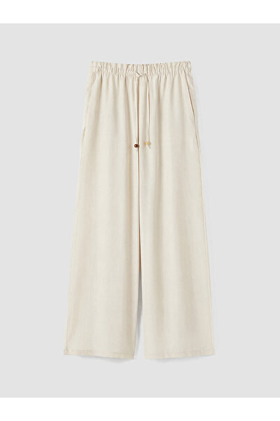 LC Waikiki Özmarka New Season Elastic Waist Wide Leg Women's Trousers