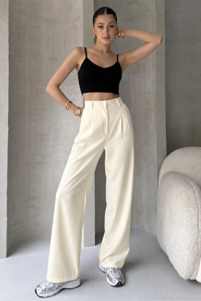 HATCELL Ecru Oversize Palazzo Trousers