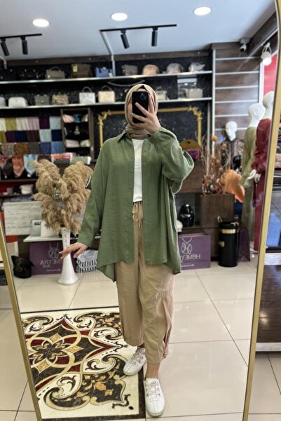 HÜMEYRA BUTİK Cuff Elastic Button Parachute Detailed Trousers