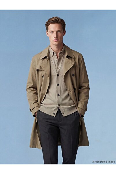 LC Waikiki Southblue Brown Standard Fit Men's Trench Coat