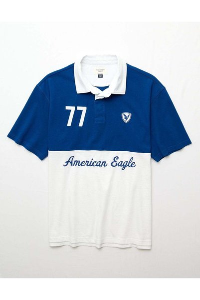AMERICAN EAGLE AE Standard Fit Graphic Polo Shirt