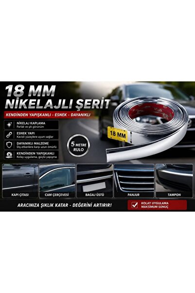 Smart Garage Hyundai İ30 18 mm nikelaj şerit 5 metre yapışkanlı