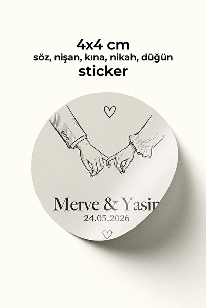 To Design Lab 4x4 cm - 150 adet / Nikah - Düğün - Nişan - Söz - Kına Hediyeli...