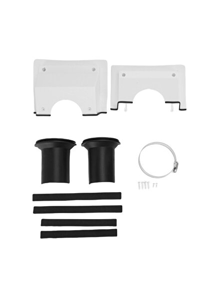 Choice WHITE HVAC Wall Penetration Line Set Cover Kit Plastic Split AC Line S...