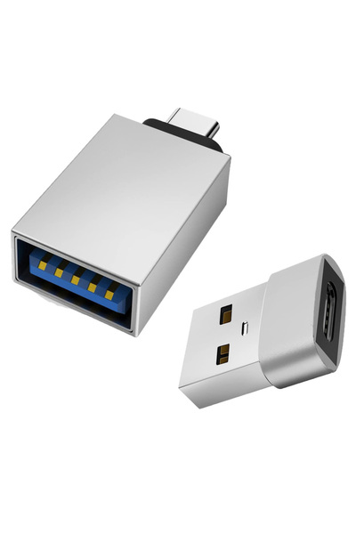 Choice1 2pcs silver 2/4PCS USB To Type C OTG Charger Adapter Connector Type-C...