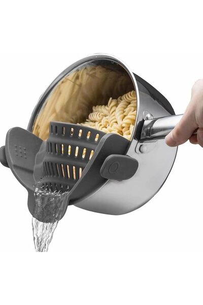 Arabest Silicone Clip On Pasta Strainer, Heat Resistant Foldable Colander, Sp...