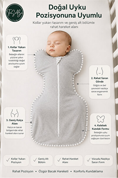 Tusebu Cotton Butterfly Swaddle Baby Sleeping Bag with Zipper