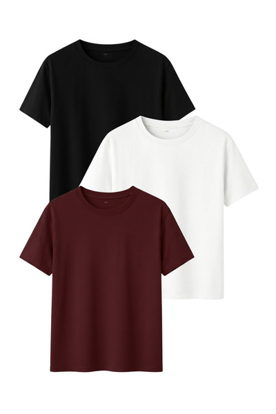 DK DAKSEL Women's 3-Pack Cotton Basic T-Shirt Short Sleeve Comfortable Fit Cr...