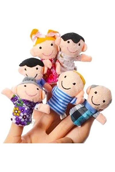 KRUZZEL Set 6 marionete de deget, Familia Vesela, pentru joc creativ si educa...