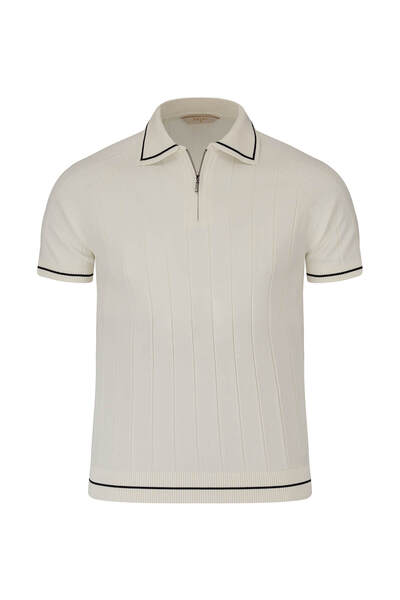 Hatemoğlu Beyaz Regular Fit Polo Yaka Rayon Tişört