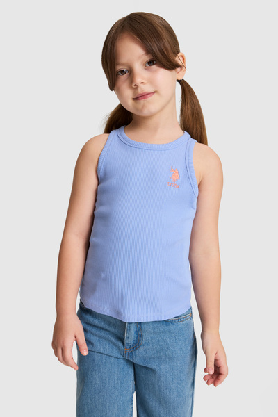 U.S. Polo Assn. Kız Çocuk Lavanta Bisiklet Yaka Basic Tişört 50325671-VR245