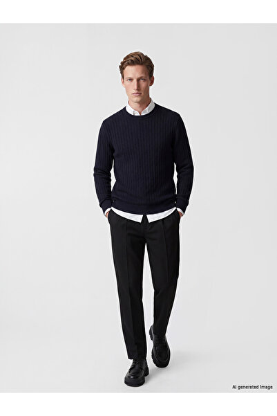 LC Waikiki Southblue Black Regular Fit Men's Pleated Trousers