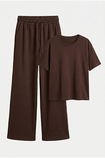 NOTHING Tricou tricotat elastic cu croială relaxată și pantaloni de trening c...