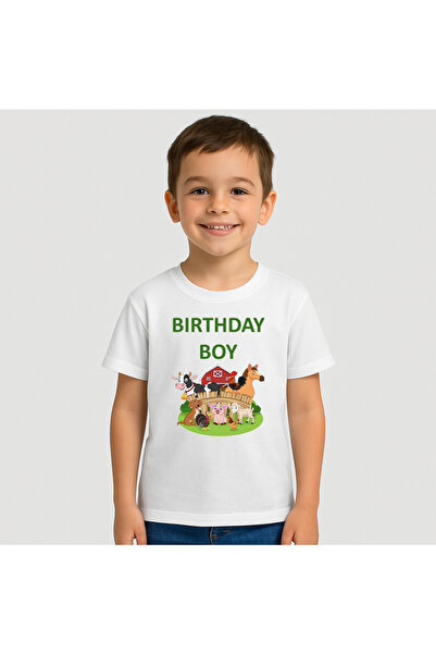 Fruit of the loom Tricou copii Ferma animalelor- Birthday Boy 100% Bumbac