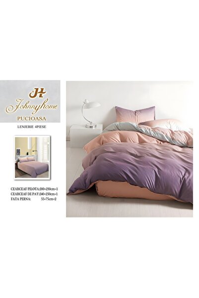 naniland.ro Lenjerie de Pat Bumbac Satinat 2 Persoane 4 Piese fără Elastic 20...
