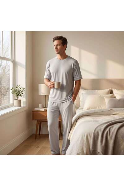 OTHELLO Σετ Ανδρικών Πιτζαμών Cooling Jersey - M/L - Γκρι
