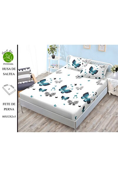 naniland.ro Husă de Pat Finet 2 Persoane 3 Piese cu Elastic 180x200 cm, Model...