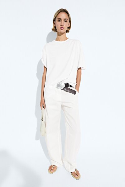Massimo Dutti Dökümlü %100 pamuklu t-shirt