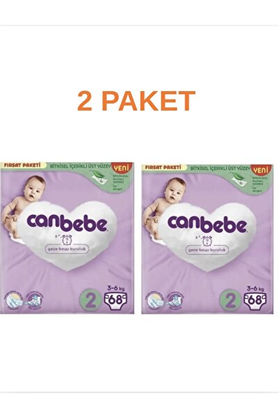 Canbebe FIRSAT PAKETİ MİNİ 2 NUMARA BEBEK BEZİ 3-6 KG 2 PAKET