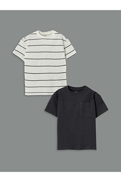 LC Waikiki Crew Neck Striped Boys' T-Shirt 2 Pack