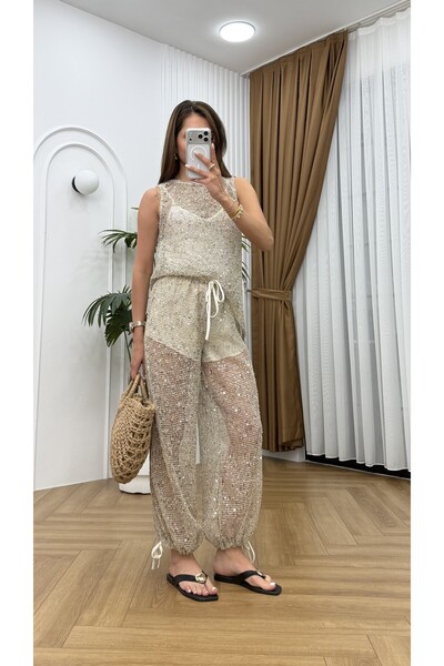 R-Style Sequin Shalwar Trousers