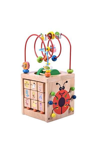 CasaDesteapta.ro Jucărie educativă Montessori din lemn, Labirint cu mărgele ș...