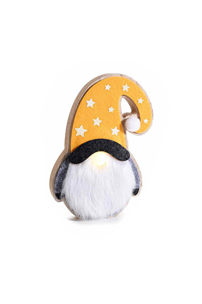 Decorer Gnome figurine with LED, textile wood 12.5x3x17 cm