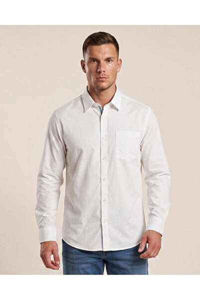 REDTAG Men White Plain Formal Shirt