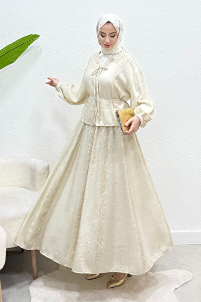NİLNUR MODA Нов сезон София Ленен костюм Подплатен
