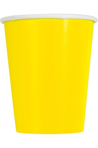 OEM Χάρτινα ποτήρια πάρτι Νέον Κίτρινο 266ml 8 τεμάχια (U82200)