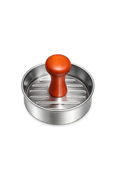 wei Presă pentru hamburger Ø12 cm din inox cu mâner din lemn
