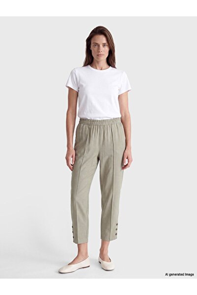 LC Waikiki Lcw Grace Khaki Elastic Waist Women's Trousers