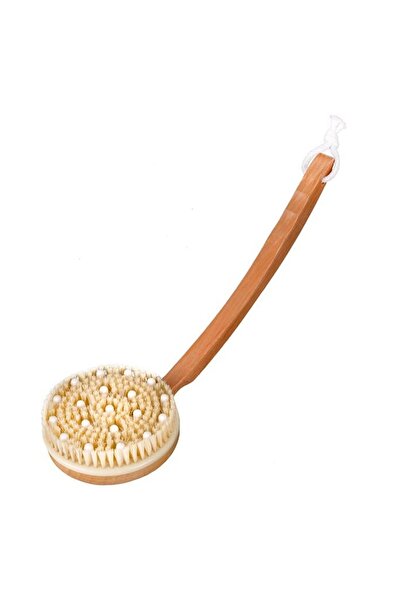 Jumbo Perie Masaj cu Maner din Lemn 37cm | Perie de baie pentru masaj si exfo...