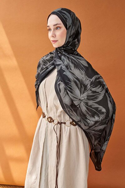 Silk Home Riva Shawl Tencel Bloom Dark Gray