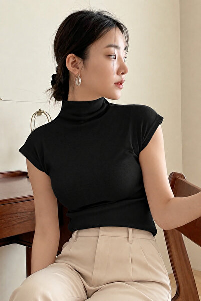 COOL TARZ Women's High Neck Slim Fit Basic T-Shirt Casual Stylish Blouse