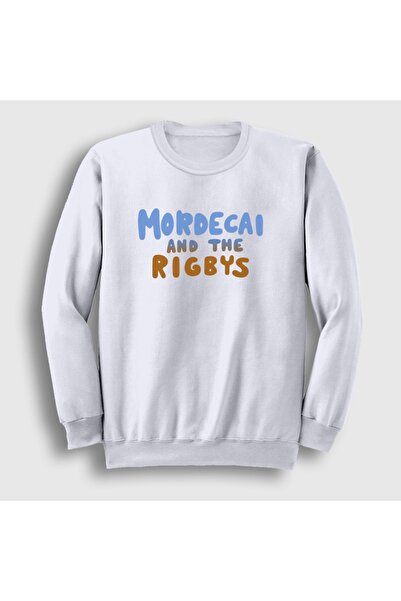 Presmono Unisex White Mordecai and the Rigbys Regular Show Sweatshirt 613751Tt