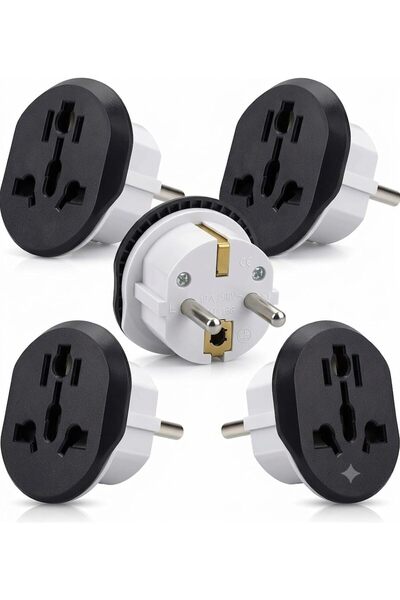 adak European Plug Adapter 5 Pack, US UK UAE AU CN to EU Plug Adapter Type E/...