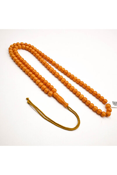 Generic Afghan Musk Rosary 99 Beads 9x7.5mm Vibrant Orange Prayer Beads 50.5g...