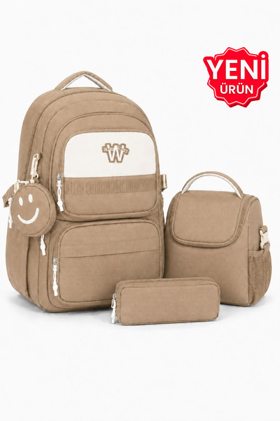 Freedom 4-Piece Satin Fabric Waterproof Primary School Bag Set with Lunch Bag...