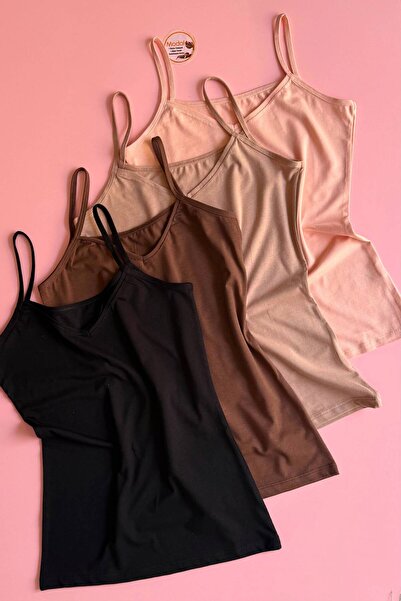 VicTroy Bella Touch |   4-Pack V-Neck Modal Fabric Black, Powder, Light Brown...