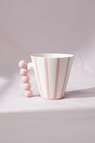 Bereketli Store Acar Mug 295 ml Porcelain Mug Cup |   Tea and Coffee Cup Pink