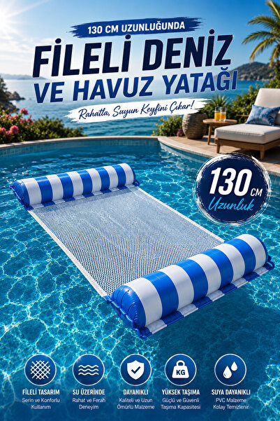 hak-iş oyuncak 130 cm Fileli Deniz ve Havuz Yatağı - Mavi