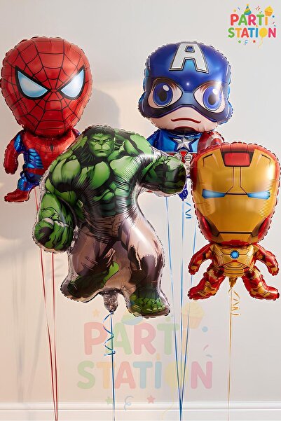 Parti Station Avengers Concept 4-Piece Balloon Set Avengers Hulk Iron Man Cap...