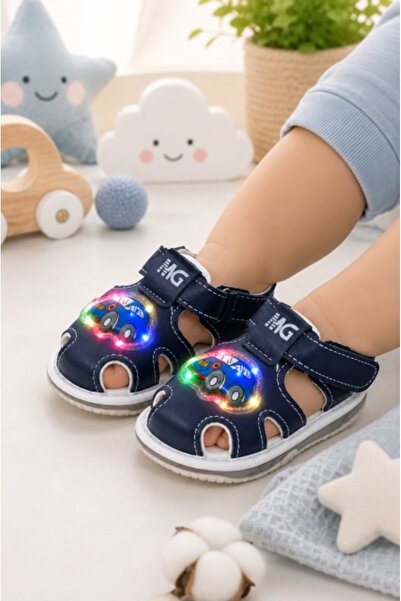 HANNA Sandale bleumarin cu luminite, talpa flexibila - Masinuta