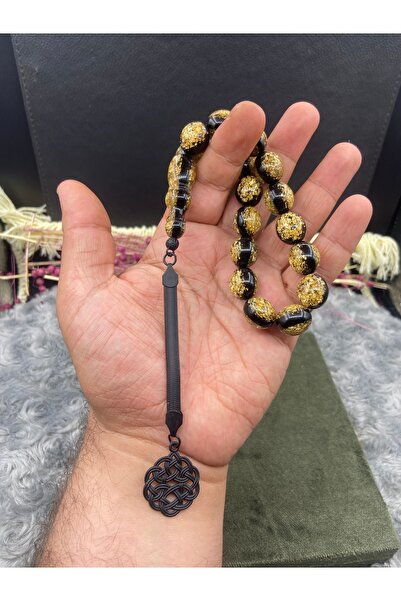 Kttesbihaksesuar 13x16 mm SERTİFİKALI GOLDEN ROSARY UÇAK CAMI ALTIN VARAKLI T...