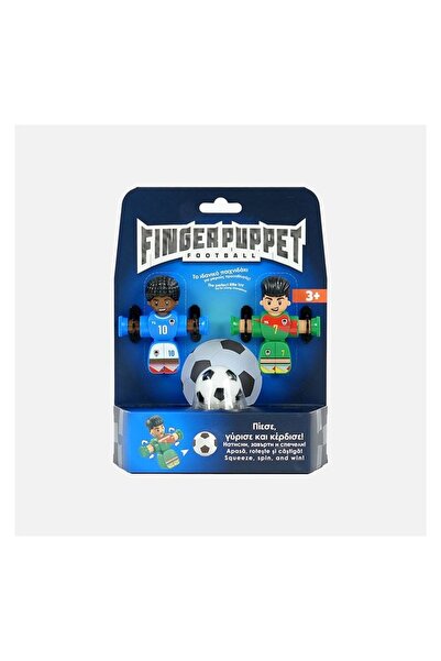 Jumbo Figurine Finger Puppet Fotbal cu Minge, Set Albastru/Verde, Joc Rapid d...
