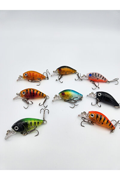 Megsaydin 8 Adet Mini Wobbler Yapay Yem Seti 4.5 cm 4 Gr – Dalarlı Sert Balık...