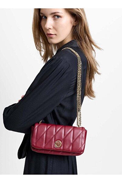 French Connection Women Burgundy Aura Shoulder Bag