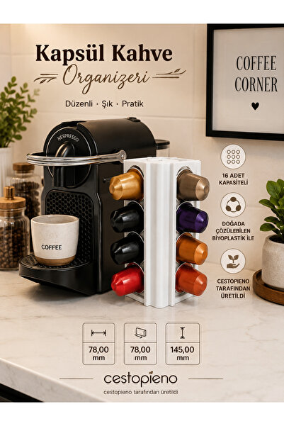 CESTOPİENO Capsule Coffee Organizer 16-Capsule Rotating Stand Nespresso Compa...